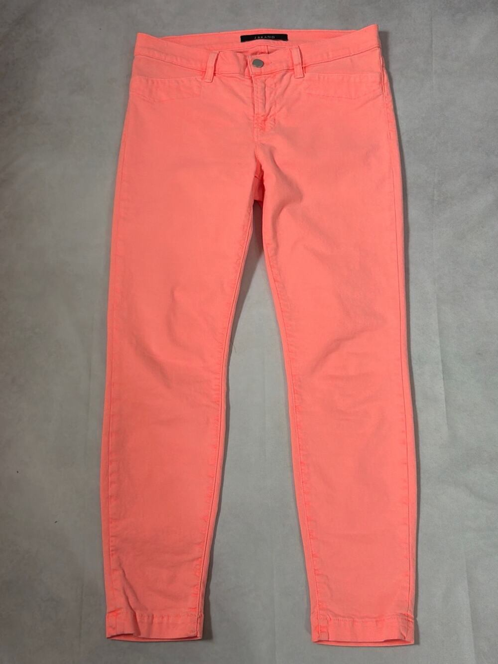 J BRAND Neon Coral Pink Skinny Jeans Size 28 Retro